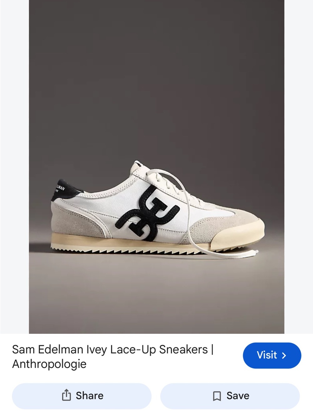 Sam Edelman Ivey Low-Top Sneakers White, Black gray women’s Sz 10
